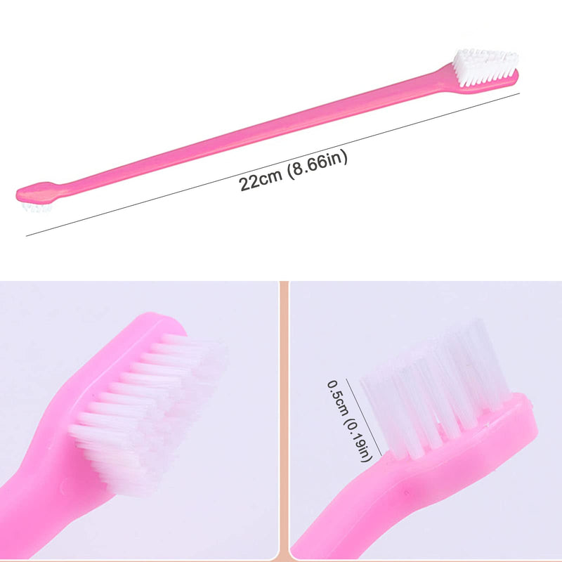 [Australia] - 10pcs Dog Toothbrush, DKDDSSS Long Handle Double Head Dog Toothbrushes, Cat Teeth Cleaning Toothbrush, for Pet Dogs Cats Puppy Dental Care Toothbrush 