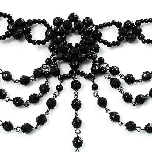[Australia] - Black Gothic Costume Choker Necklace And Earring Set 