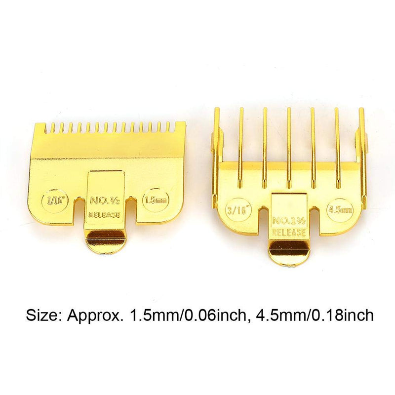 [Australia] - Universal Clipper Comb Attachment for Wahl, Professional Cutting Guide 1.5MM+4.5MM(electroplated plastics gold) Electroplating gold 