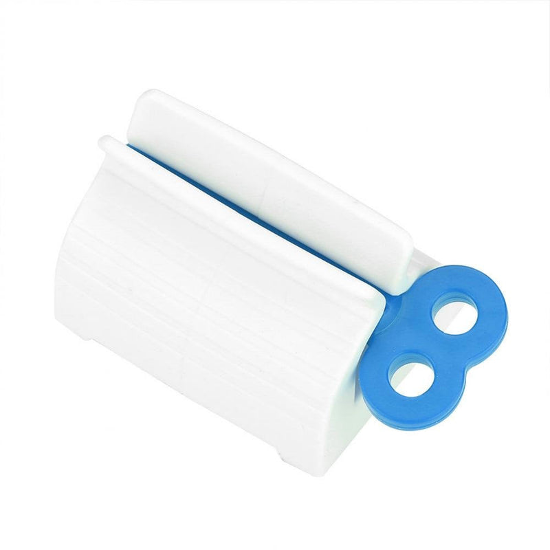[Australia] - Rolling Tube Toothpaste Squeezer Novel Rotate Handle Dispenser Super Convenient Saver Multipurpose Sucker Easy Plastic Stand Holder for Bathroom(Blue) Blue 