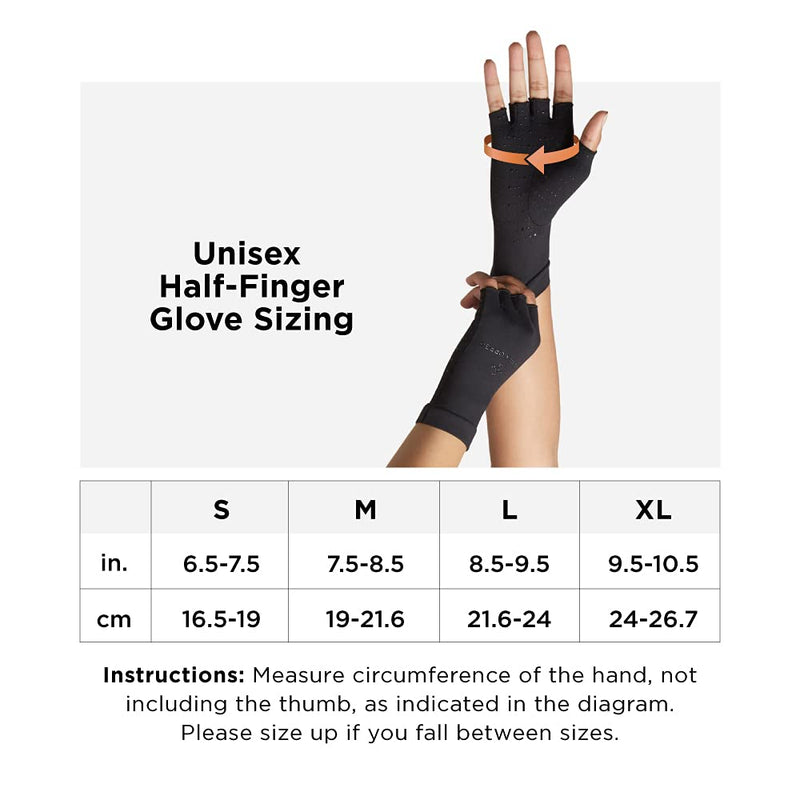 [Australia] - Tommie Copper Unisex Core Compression Half Finger Gloves Medium Nude 