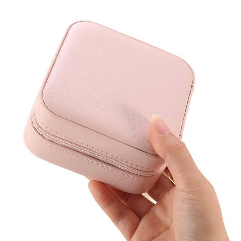 [Australia] - PHABULS Small Travel Jewelry Box for Women Earring Ring Necklace Bracelet Travel Portable Box for Storage(Romantic Pink) A Romantic Pink 