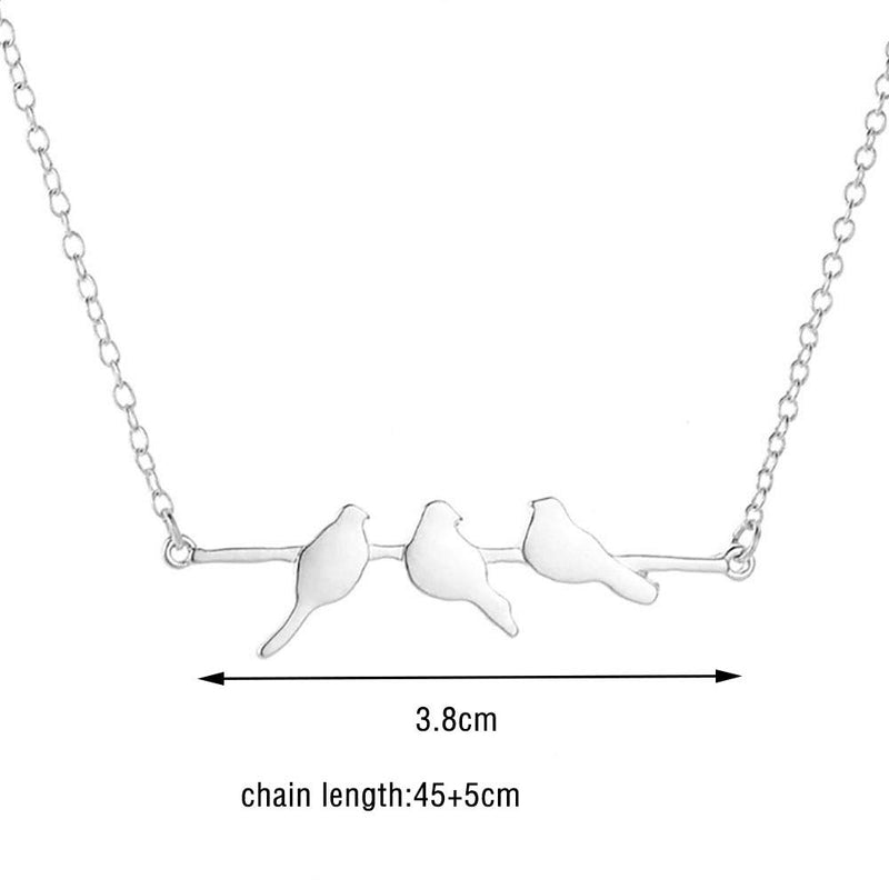 [Australia] - AKTAP Bird Necklace Birds on a Branch Necklace Three Little Birds Inspired Love Bird Jewelry 