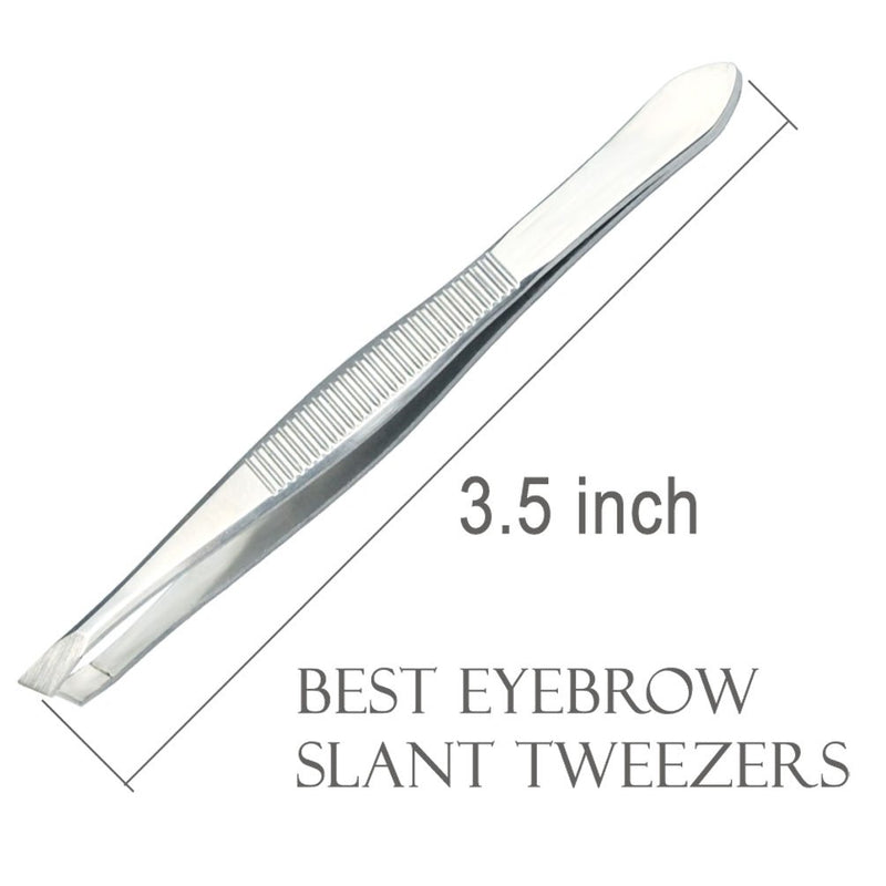 [Australia] - Luxxi (5 Pack) Slant Tweezers - Precision Sturdy Stainless Steel Slant Tip Tweezers Hair Plucker for Hair and Eyebrows Personal Care (Silver Tone) 