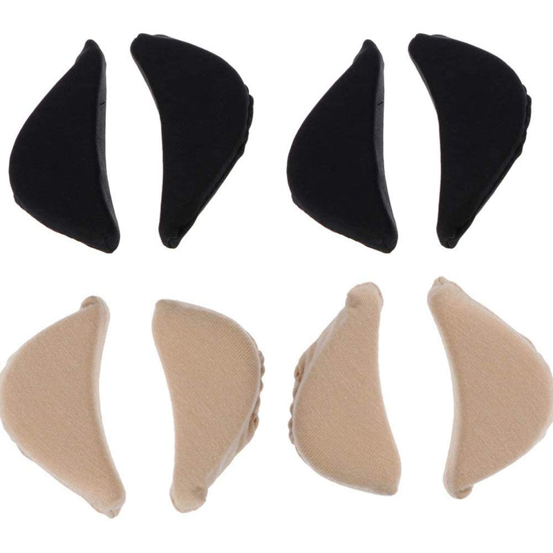 [Australia] - Toe Inserts for Shoes Too Big, 4 Pairs Shoe Inserts for Women Men, Foam Toe Filler, Shoe Fitters, Black and Beige Non-Adjustable 