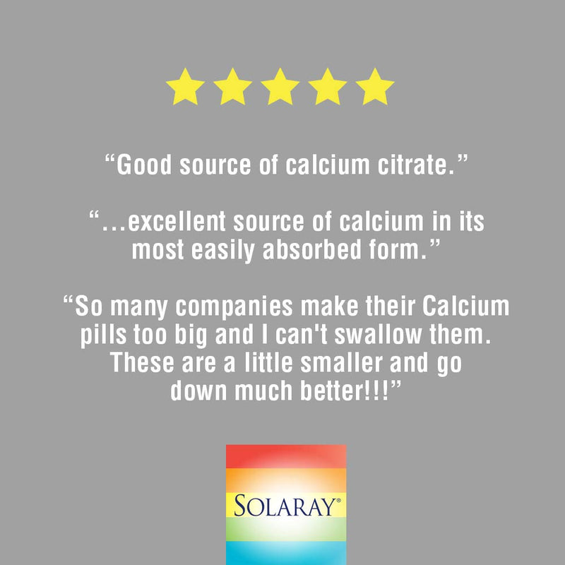 [Australia] - Solaray Calcium Citrate, 1000 mg, 240 VegCaps 