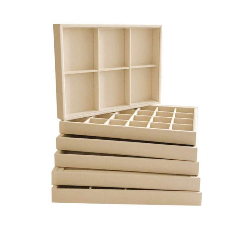[Australia] - Svea Display Beige Velvet Flat Tray Organizer for Jewelry Accessory Collectibles Trade Show Exhibition Home Use Premium Grade Material Neutral Tone Fine Presentation Classic Present 