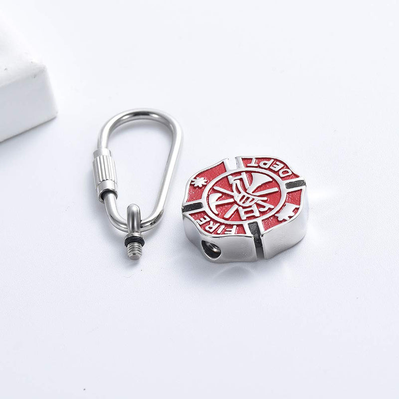 [Australia] - Imrsanl Cremation Jewelry for Ashes Firefighter Urn Necklace Fire Dept Keepsake Pendant for Ashes Memorial Ash Jewelry Keychain 