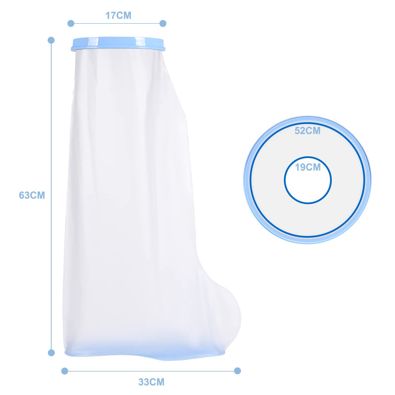 [Australia] - Fasola Leg Protector Showering, Non-Slip Cast Cover for Half Leg, Broken Knees, Toe, Ankle, Foot, Reusable Cast Bag Keep Foot Dry M 