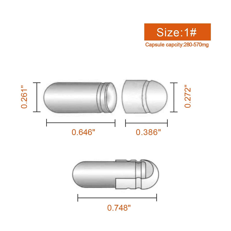 [Australia] - WANANFU Separated Empty Capsules Size 1 Vegetarian (200 Count), Compatible with Capsule Filling Machine Size 1 200 Count (Pack of 1) 