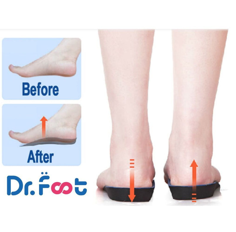 [Australia] - Dr. Foot's 3/4 Length Orthotics Insoles - Best Insoles for Corrects Over-Pronation, Fallen Arches, Fat Feet - Plantar Fasciitis, Heel Spurs and Other Foot Conditions -1 Pair(L - W11-12.5 | M9.5-11) Large (Pack of 1) Blue + Black 