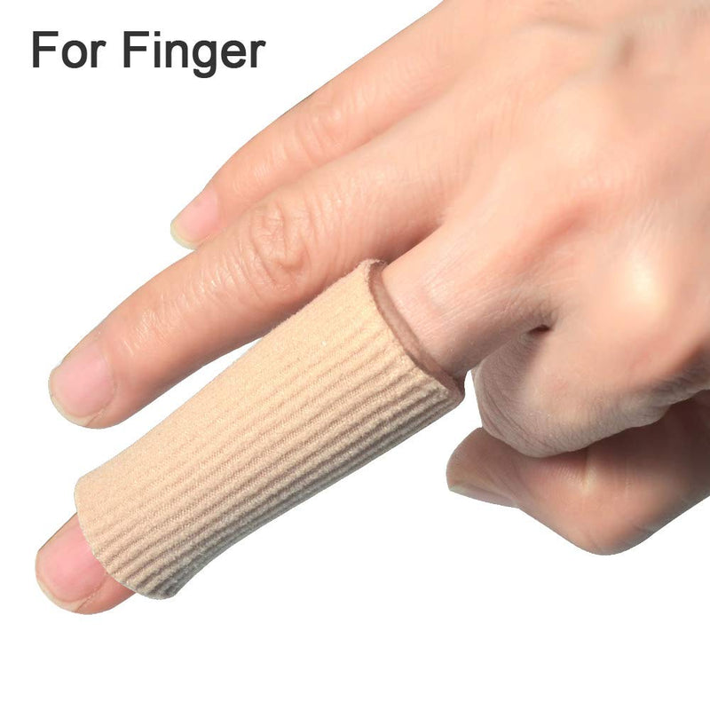 [Australia] - Cuttable Toe Tubes Sleeves 5 Pack, Made of Elastic Fabric Lined with Silicone Gel. Toe Sleeve Protectors Relief Toe Pressure Pain, Corn and Calluses Remover For Medium Toe 3.93 Inch (Pack of 5) 