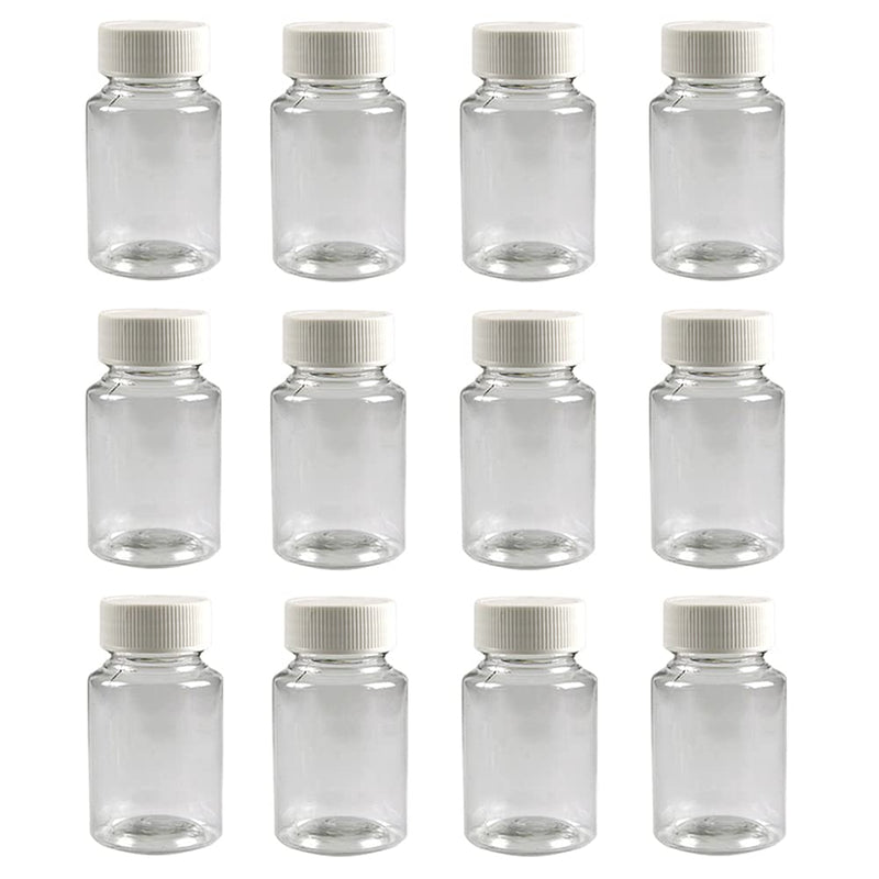 [Australia] - 12PCS 100ml Clear Empty Plastic Bottles Box with White Screw Cap Portable Solid Powder Case Holder Storage Container for Liquid Chemical Dispense 