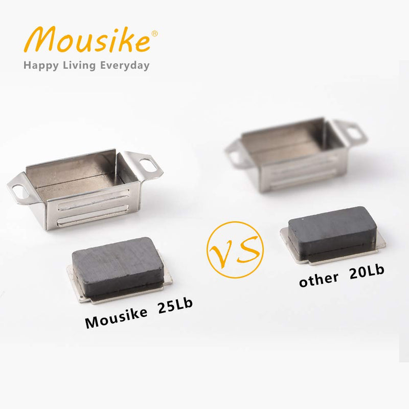 [Australia] - Mousike Cabinet Magnets 25lb Stainless Steel Magnetic Door Catch with Strong Magnetic for Kitchen Cupboard Wardrobe Closet Cabinet Door Drawer Latch (2.1"25 lbs(4 Pack)) 25lb-4Pack Silver 
