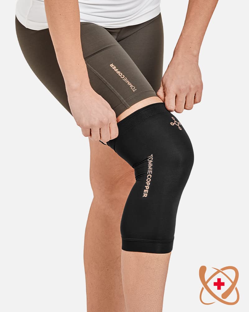 [Australia] - Tommie Copper Unisex Core Compression Infrared Knee Sleeve - Black, Large 