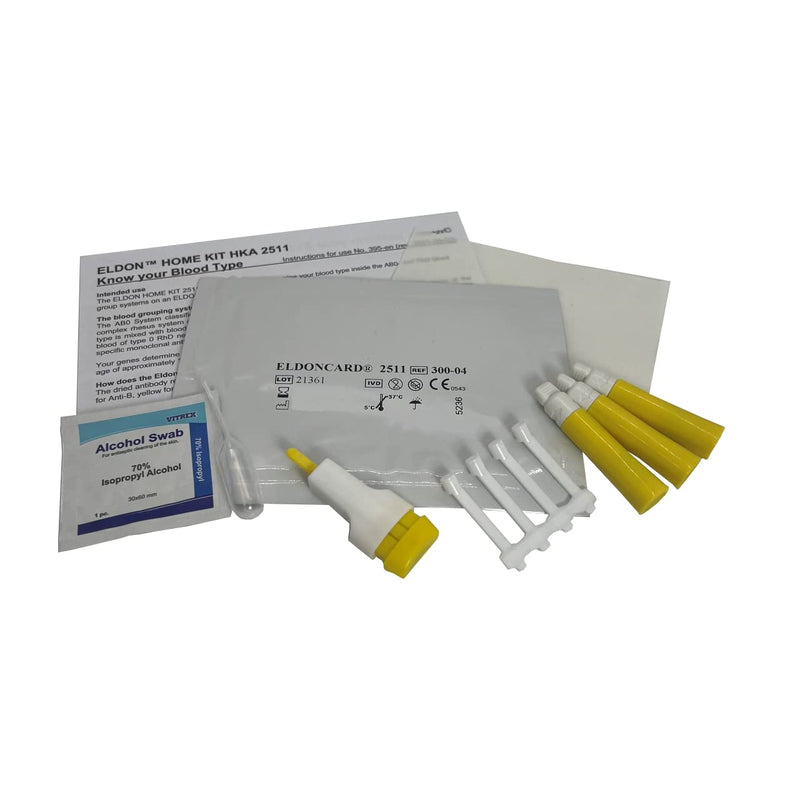 [Australia] - 3 x Eldoncard Blood Type Test | A,B,O,AB & Rh Test | 3 x One Step Extra Lancets (3 Test Pack) 