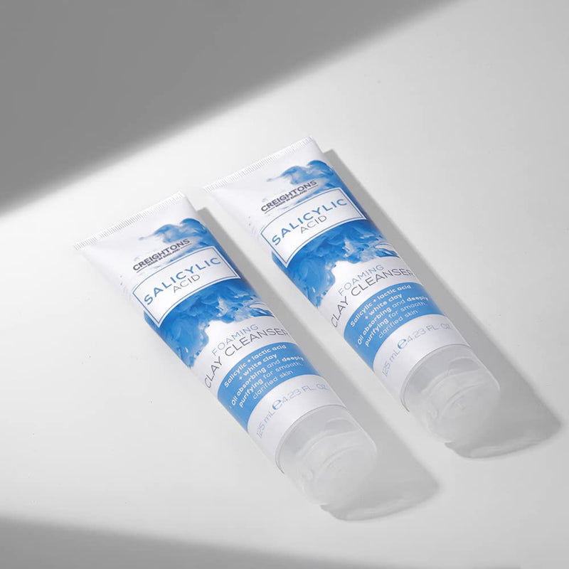 [Australia] - Creightons Salicylic Acid Foaming Clay Cleanser (125ml) - Contains Salicylic Acid & Lactic Acid with White Clay to Deeply Cleanse & Purify for Healthier Looking Skin. Dermatologically Tested 