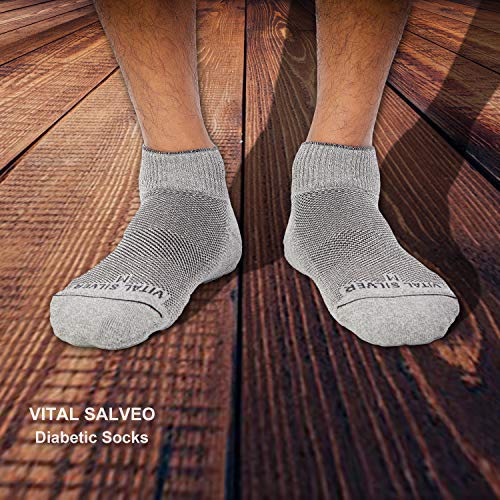 [Australia] - Vital Salveo- Soft Non Binding Seamless Circulation Diabetic Socks- Ankle Short (1 Pair) M 