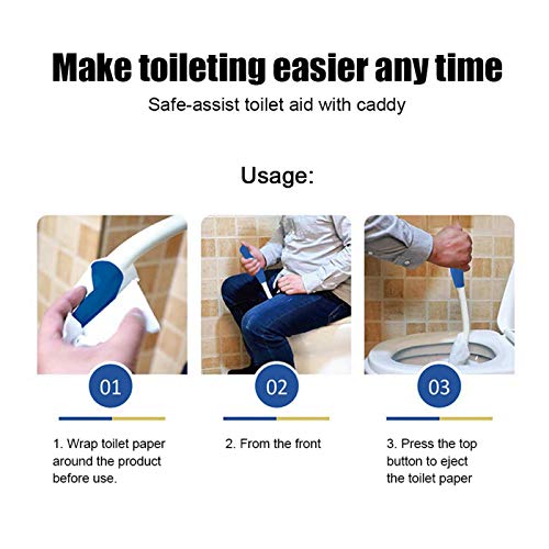 [Australia] - Toilet Tissue Aids, Bottom Wiper,Foldable Long Reach Comfort Wiper Toilet Paper Tissue Grip Self Wipe Assist Holder 15.7" 