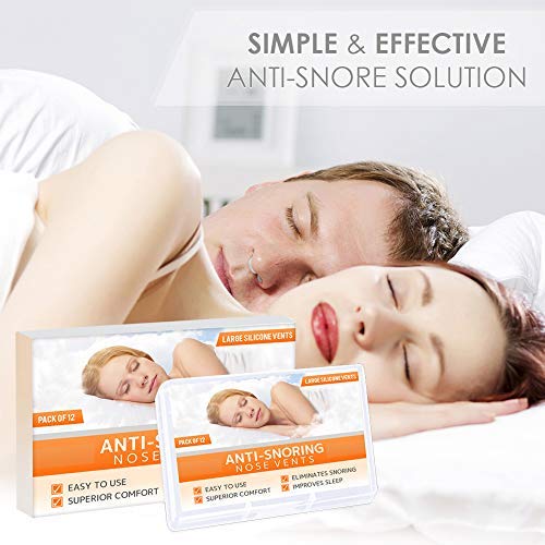 [Australia] - Nose Vent Sinus Relief Dilator (Pack of 12 XL Size) Soft Silicone Vents - A Simple Solution for Nasal Snorers - Reusable Snoring Device to Enjoy a Peaceful Night's Sleep by Mobi Lock 
