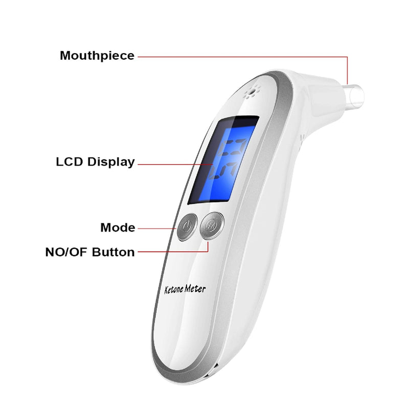 [Australia] - Ketosis Breath Tester, Ketone Meter Breathalyzer for Keto Health with 10pc Mouthpieces 