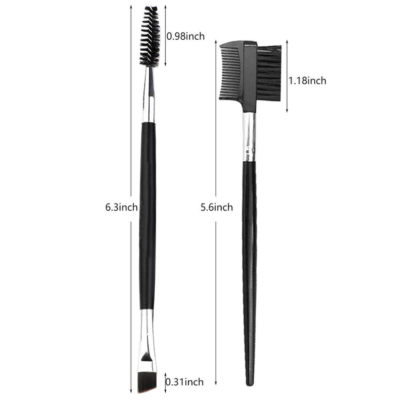 [Australia] - Duo Eyebrow Brush,BETURY Spoolie Brush and Eyelash Comb 2 PCS Professional Eyebrow Makeup Tool (Black) 