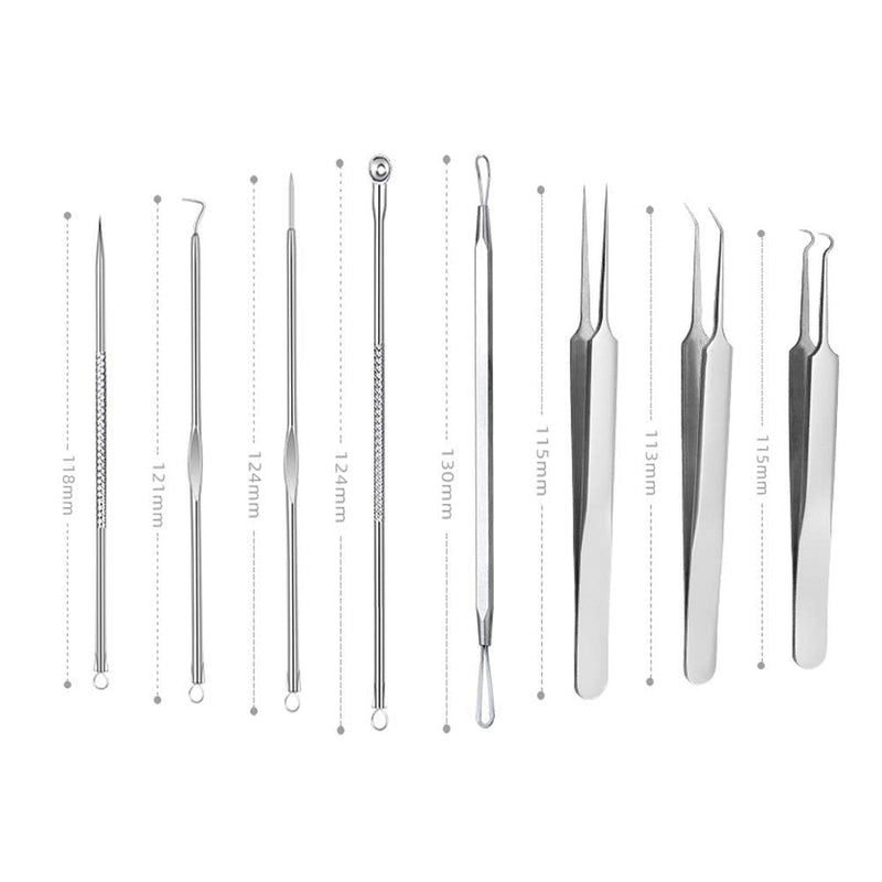 [Australia] - Pinkiou Blackhead Removers Comedone Pimple Removal Extractors Acne Blemish Needles Tool Kit Nose Face Skincare, 8-in-1 with Metal Case 