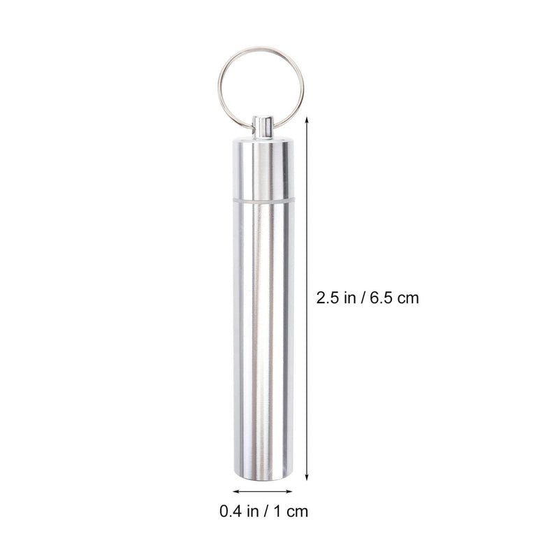 [Australia] - HEALLILY 1 Set/3pcs Pocket Toothpick Holder Keychain Titanium Toothpick Metal Toothpick Holder Dental Picks for Camping Picnic Outdoor 
