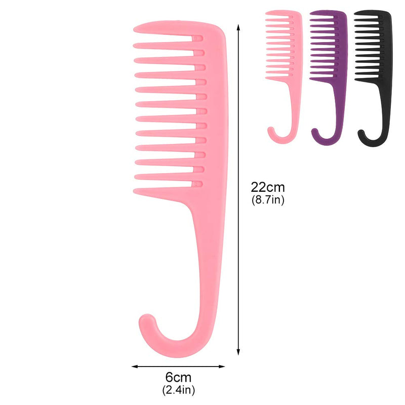 [Australia] - tiopeia 3 Pack Hair Comb Large Wide Tooth Comb Shower Combs Curl Wet Comb for Long, Wet or Curly Hair Detangling 