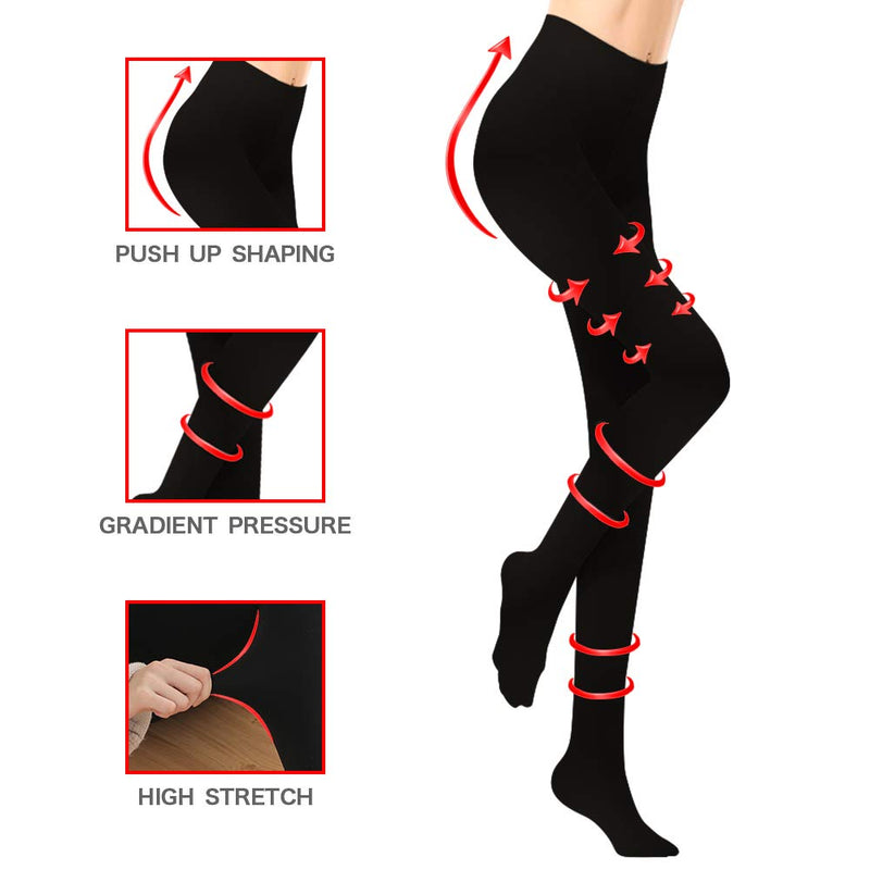 [Australia] - Medical Compression Pantyhose 20-30 mmhg Closed Toe Support Gradient Treatment Black Medium (Pack of 1) 