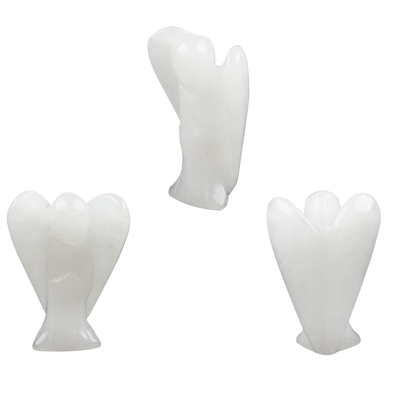 [Australia] - QOPAHI Healing Crystal Angels Lucky Charms Reiki Gifts Spiritual Gifts Pocket Angel Healing Crystals for Women Angel Ornaments for Home Office Bedroom（White） White 