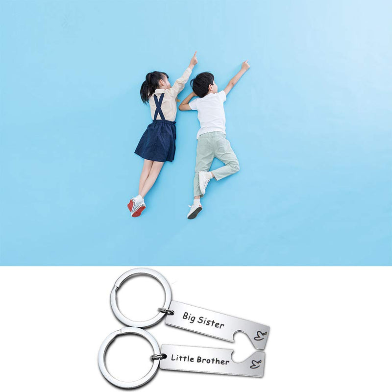 [Australia] - FEELMEM Big Sister Little Brother Sibling Matching Keyring Set Family Jewelry big sister+little brother 