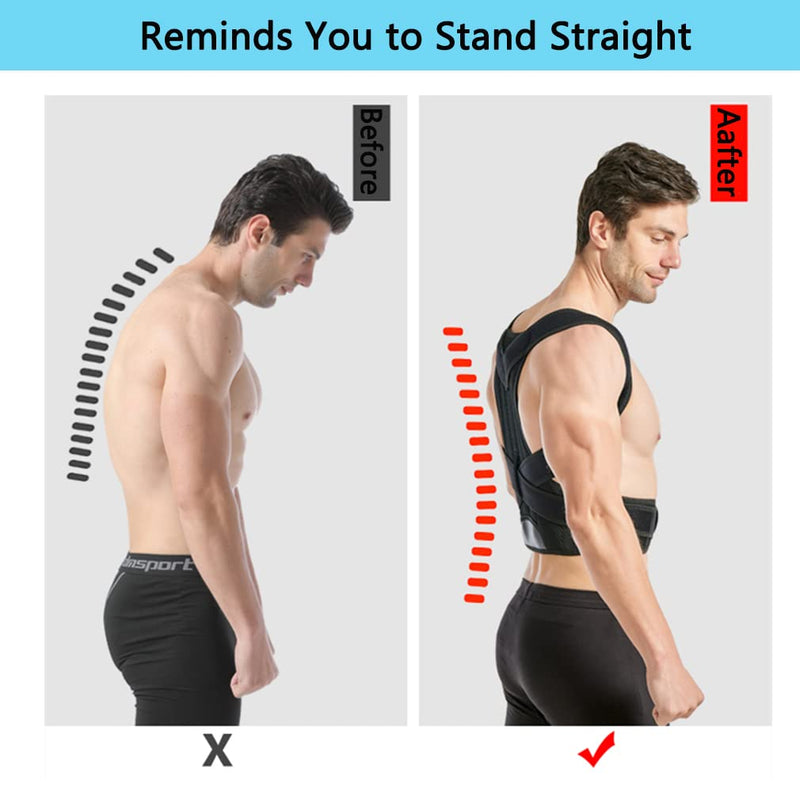 [Australia] - Newest Back Brace Posture Corrector for Men and Women Adjustable Posture Correction Prevent Scoliosis, Improve Hunchback,Providing Pain Relief from Neck, Shoulder and Upper Back S/(24"-30") S/(24"-30") 