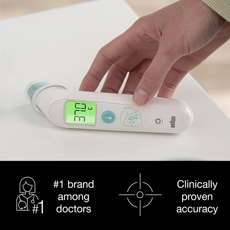 [Australia] - Braun TempleSwipe Forehead Thermometer (colour-coded temperature display, safe, hygienic, fast, clinically accurate, gentle, easy to use, for all ages) BST200 single 