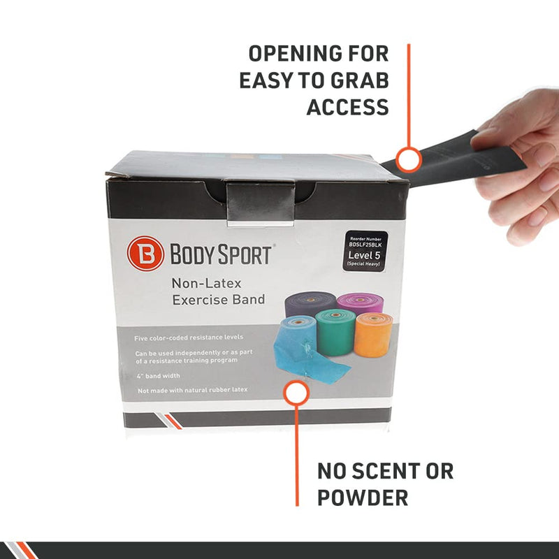 [Australia] - Body Sport Exercise Bands - 25 yd. Roll of Special Resistance Bands for Stretching, Fitness or Physical Therapy, Non-Latex Light Blue 