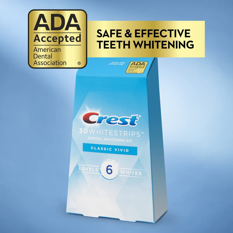 [Australia] - Crest 3D Whitestrips, Classic Vivid, Teeth Whitening Strip Kit, 20 Strips (10 Count Pack) 
