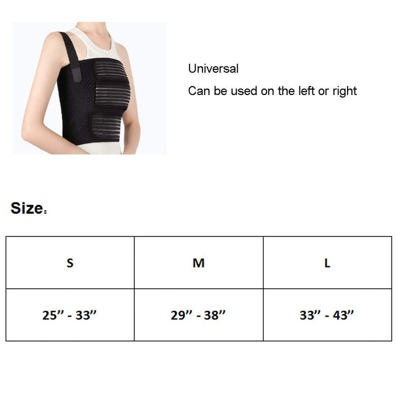 [Australia] - Solmyr Rib Brace Broken Rib Belt, Rib Support Brace for Men and Women, Breathable Chest Wrap Belt for Sore or Bruised Ribs Support, Sternum Injuries, Dislocated Ribs Protection, Pulled Muscle Pain (L 33" to 43") Large 