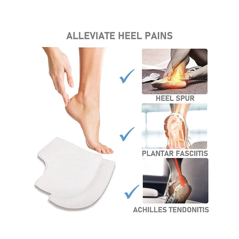 [Australia] - VivoFoot 2 Pairs Gel Heel Protectors, Silicone Heel Socks, Heel Sleeves, Heel Pain and Cracked Heels Relief for Men and Women 4 Count (Pack of 1) White 