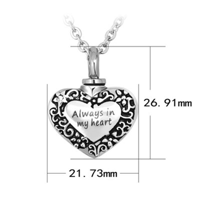 [Australia] - JewelryHouse Urn for Human Ashes Memorial Cremation Keepsakes, Always in My Heart, Pendant Necklace for Human Pets Heart 1 