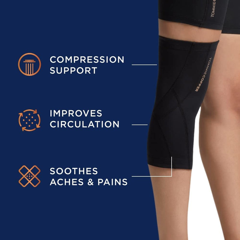[Australia] - Tommie Copper Unisex Performance Compression Knee Sleeve - Black - XX-Large Black with Tonal Stitch 