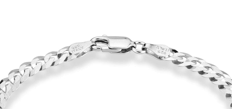 [Australia] - Miabella 925 Sterling Silver Italian 5mm Solid Diamond-Cut Cuban Link Curb Chain Bracelet for Men Women, 6.5, 7, 8, 9 Inch Made in Italy Length 6.5 Inches (X-small) 