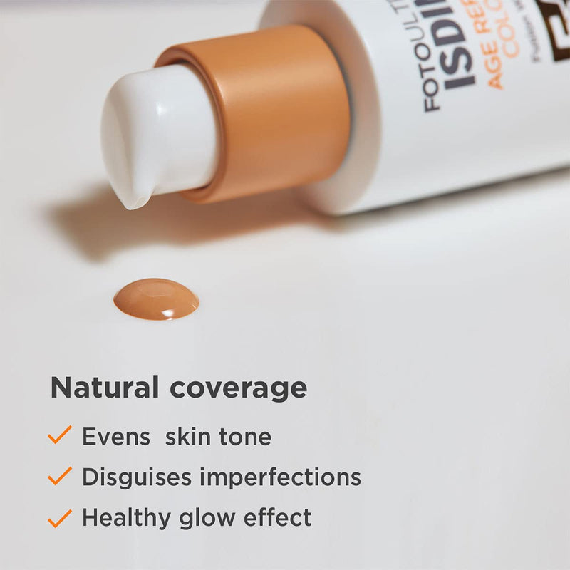 [Australia] - ISDIN FotoUltra Age Repair Color Fusion Water SPF 50 - Tinted facial sunscreen | Triple anti-aging action | Natural coverage, 50 ml 