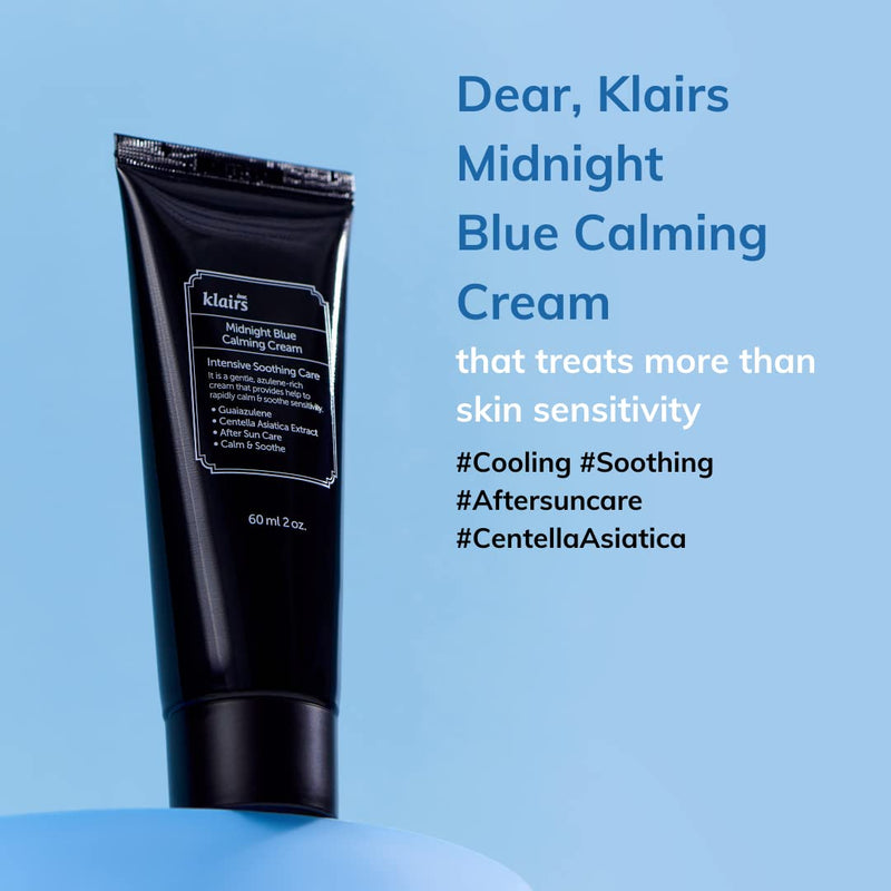 [Australia] - [DearKlairs] Midnight Blue Calming Cream, For oily, troubled and sensitive skin, rapidly calm and soothe sensitivity (2 Ounce (Pack of 1)), Night cream 2 Ounce (Pack of 1) 