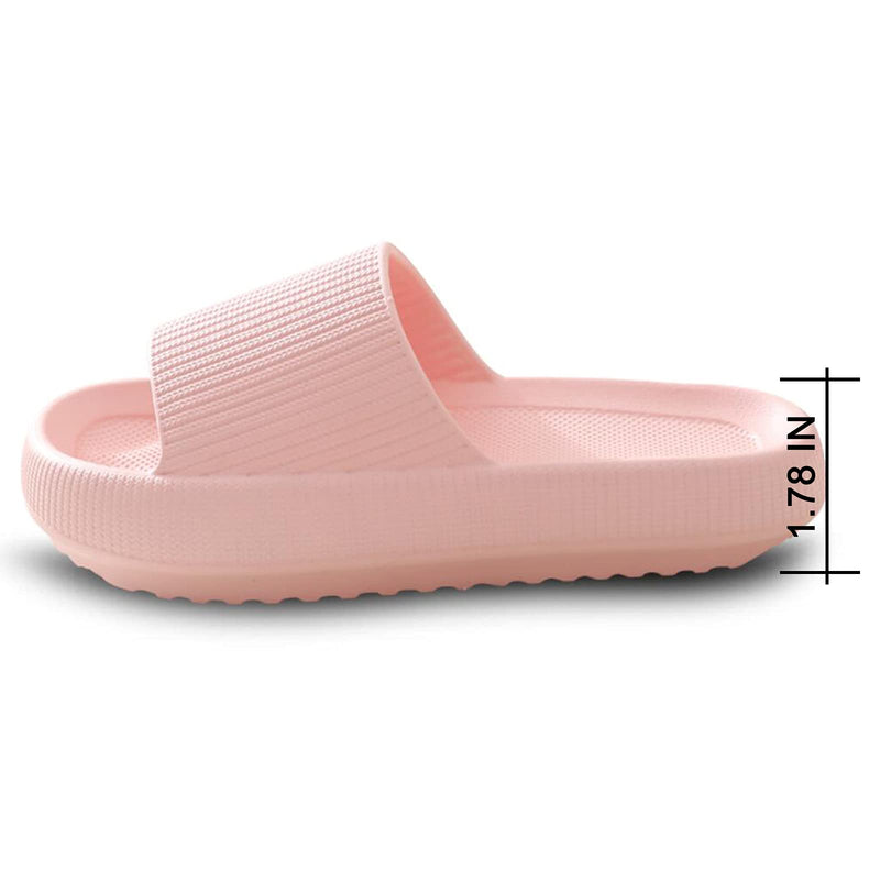 [Australia] - Slides for Women Men Shower Bathroom Pillow Sandals Open Toe Soft Cushioned Thick Sole Pool Gym House Slippers Outdoor Slide Shoes 6-6.5 Women/5-5.5 Men P339-black 