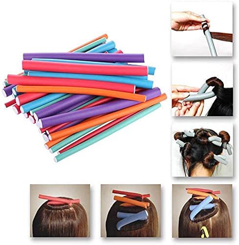 [Australia] - 42-pack Hair Rollers Durable Foam Curler Roller Set Hair Bendy Curlers Tool DIY Salon Hair Styling Curling Sticks with Case 