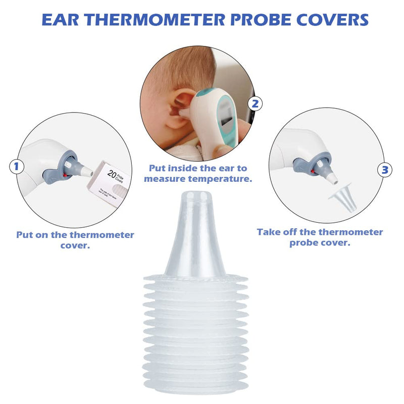 [Australia] - 100Pcs Ear Thermometer Probe Covers, Refill Caps Thermoscan Covers for Braun ThermoScan Models and Other Types of Digital Thermometers, Pack of 100 Pieces (Pack of 100 PCS) Pack of 100 Pcs 