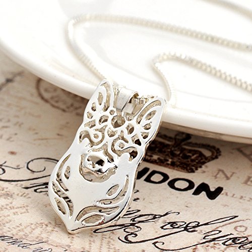 [Australia] - German Shepherd Dog Sterling Silver Necklace Dangle Earrings Set by Ginger Lyne Ears Down Puppy Dog Pet Pendant Box Chain Doggie Animal Paw Print Heart Jewelry for Pit Mom Women Girls Teens Dog Set 