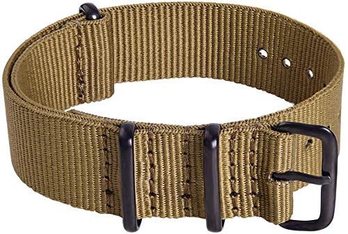 [Australia] - Ritche Military Ballistic Nylon Strap 16mm 18mm 20mm 22mm Premium Nylon Watch Band Strap With Stainless Steel Buckle (4 Packs) Black / Gray / Dark Brown / Dark Khaki 