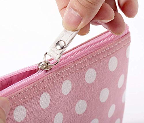 [Australia] - HappyDaily Pack of 5 Fashion Design Muliti-Functional Bag Makeup Bag Cosmetic Pouch Travel Toiletry Carrying Purse (Polka Dot(Pink/Red/Sky Blue/Dark Blue/Black)) Polka Dot(Pink/Red/Sky Blue/Dark Blue/Black) 