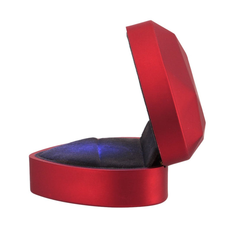 [Australia] - Multifit Heart Shape Velvet Ring Box Jewelry Display Gift Box Case with LED Light for Proposal,Engagement,Wedding(Red) red 
